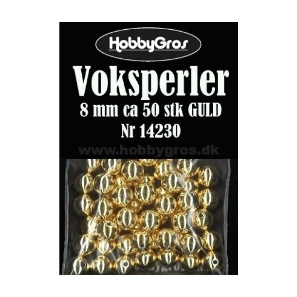 Voksperler 8mm ca. 50stk guld