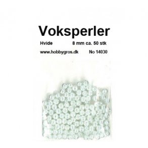Voksperler 8mm ca. 50stk hvide