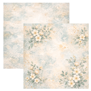 Designpapir Blomsterbuketter - 30,5 x 30,5 cm. - Luna Hobby
