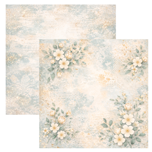 Designpapir Blomsterbuketter - 30,5 x 30,5 cm. - Luna Hobby
