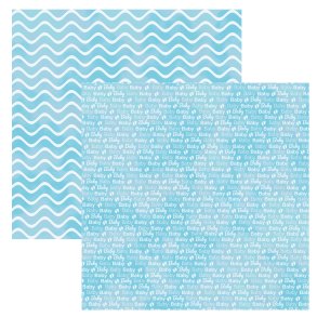 Designpapir Baby Bl� - 30,5 x 30,5 cm. - Luna Hobby