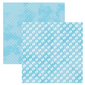 Designpapir Baby f�dder bl� - 30,5 x 30,5 cm. - Luna Hobby