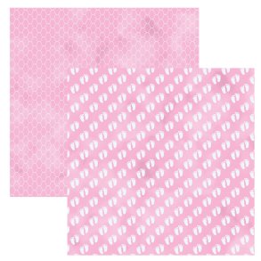 Designpapir Baby fdder pink - 30,5 x30,5 cm. - Luna Hobby