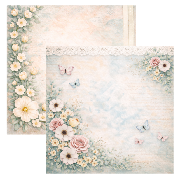 Designpapir Sommerfugle dr�mme - 30,5 x 30,5 cm - Luna Hobby