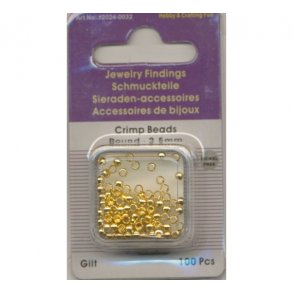 Wireklemmer 2.5mm rund guld farvet ca. 100stk