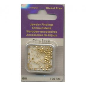 Wireklemmer 2mm rund guld farvet ca. 100stk