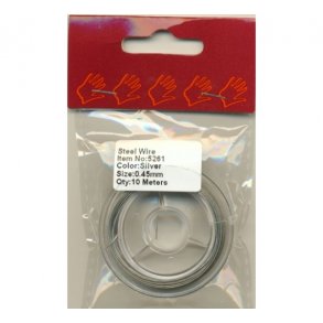 Wiretrd 0,45mm x 10m - slvfarvet 