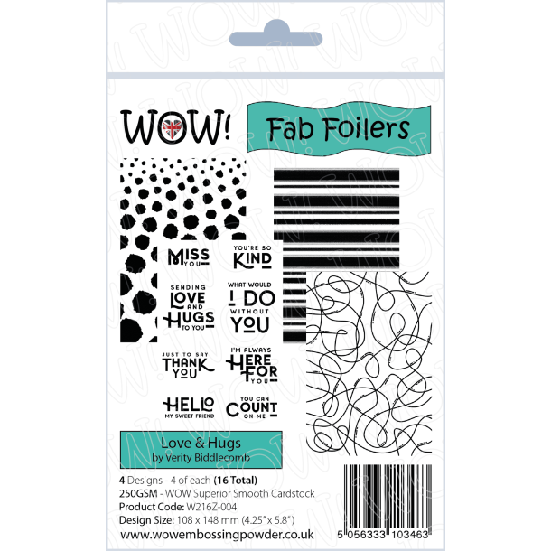 WOW! Fab Foilers - Love &amp; Hugs (by Verity Biddlecombe)  16 ark W216Z-004